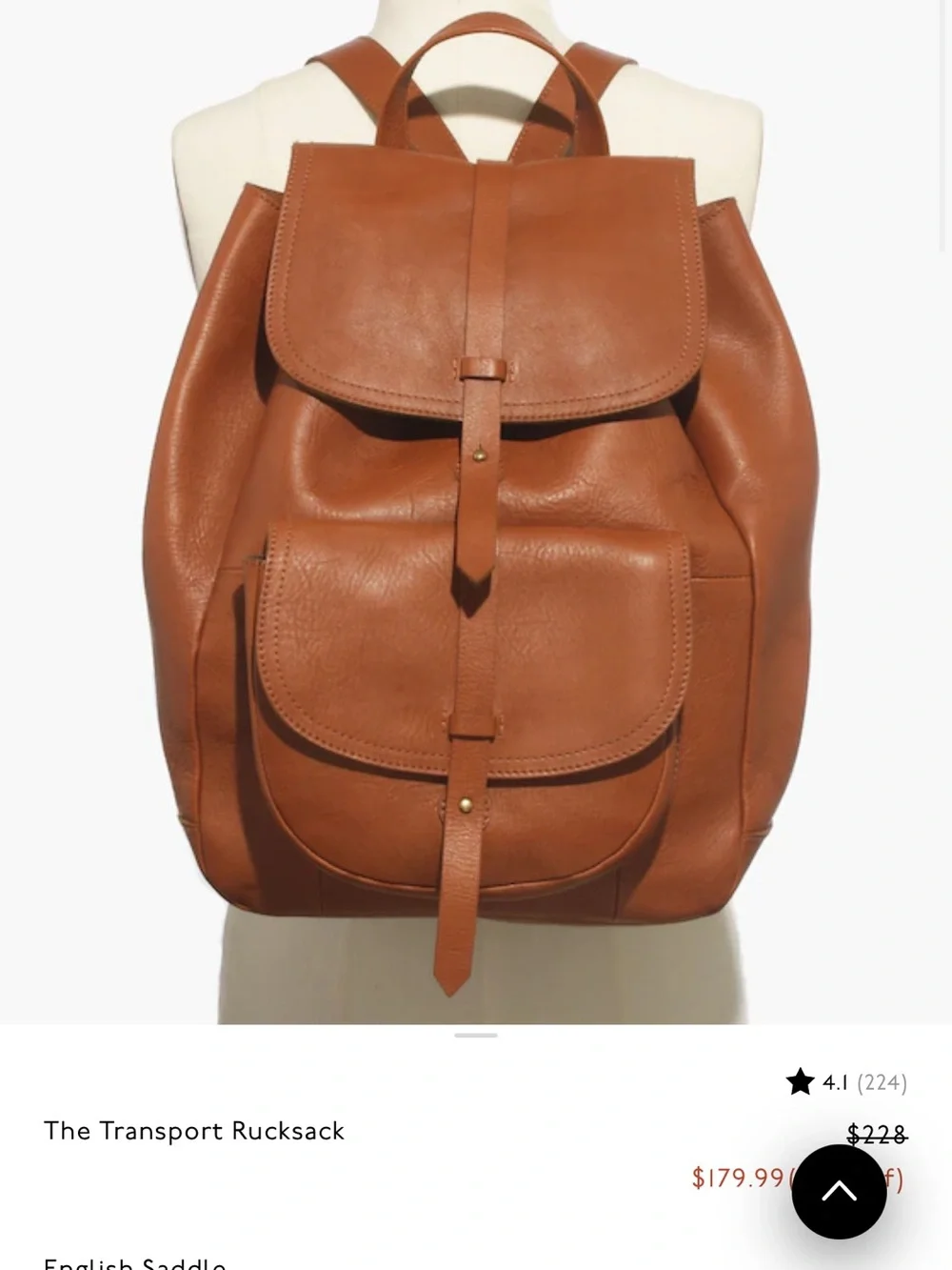 Madewell Classic Brown Leather Backpack Bag